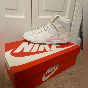 Cream and White Nike Blazers